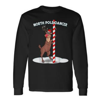 North Pole Dancer Christmas Reindeer Long Sleeve T-Shirt - Monsterry AU