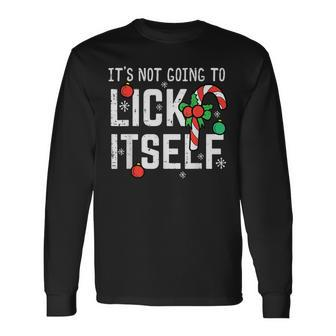 Not Going To Lick Itself Candy Cane Christmas Xmas Men Long Sleeve T-Shirt | Mazezy
