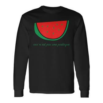 This Is Not A Watermelon Palestinian Territory Flag French Long Sleeve T-Shirt - Monsterry CA