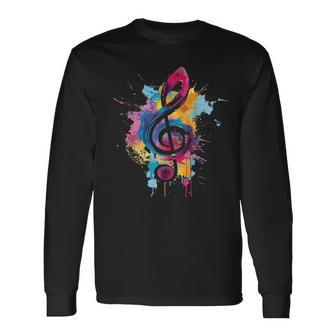 Notenschlüssel T Musiker & Musik Geschenkidee Gitarre Langarmshirts - Geschenkecke