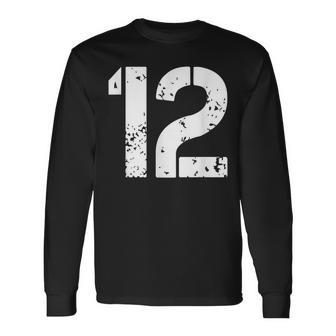 Number 12 Varsity Team 12Th Birthday & Twelve Years Old Long Sleeve T-Shirt - Monsterry CA