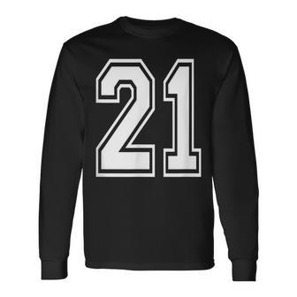 Number 21 Birthday Varsity Sports Team Jersey Long Sleeve T-Shirt - Monsterry DE