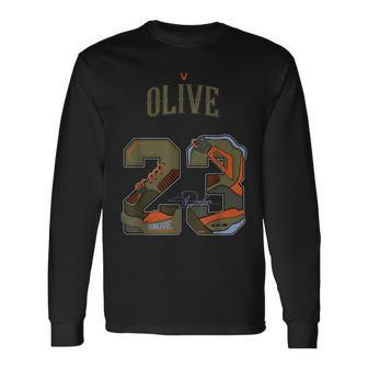 Number 23 Dirty Dunkare Olive 5S Matching Long Sleeve T-Shirt - Monsterry