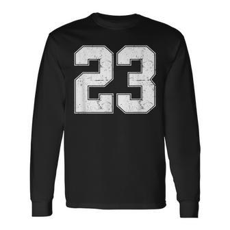 Number 23 Numbered Vintage 23Rd Years Old Birthday Long Sleeve T-Shirt - Monsterry UK