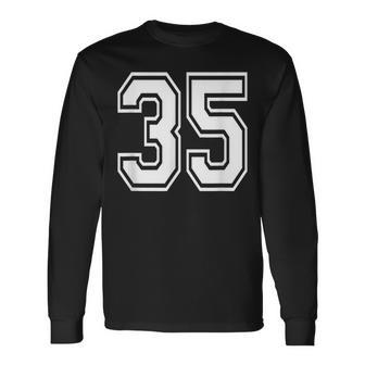 Number 35 Birthday Varsity Sports Team Jersey Long Sleeve T-Shirt - Monsterry AU