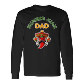 Number One Dad Mexican Fathers Day Padre Juan Men Long Sleeve T-Shirt - Thegiftio