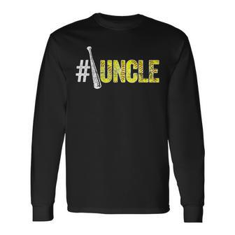 Number One Softball Uncle Fathers Day Softball Uncle Long Sleeve T-Shirt - Thegiftio UK