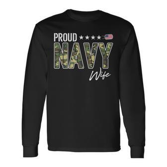 Nwu Type Iii Proud Navy Wife Long Sleeve T-Shirt - Monsterry CA