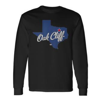 Oak Cliff Texas Tx Map Long Sleeve T-Shirt - Monsterry UK