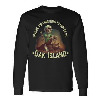 Oak Island Treasure Hunting Skeleton Oak Island Mystery Long Sleeve T-Shirt - Monsterry CA