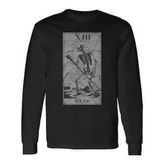 Occult Der Tod Tarot Card The Death La Mort Gothic Vintage Long Sleeve T-Shirt - Monsterry AU