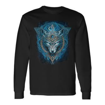 Odin's Wolf Northman Valhalla Norse Mythology Long Sleeve T-Shirt - Thegiftio UK
