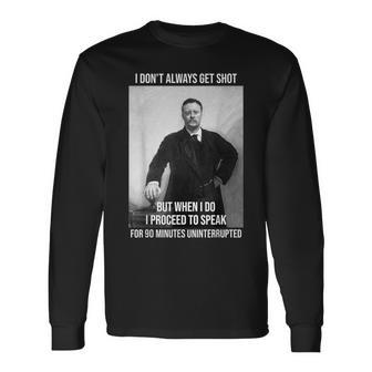 Theodore Roosevelt Political Buff Moose Party Teddy Long Sleeve T-Shirt - Monsterry
