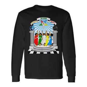 Oes Strength Wisdom Beauty Sisters Order Of The Eastern Star Long Sleeve T-Shirt | Mazezy