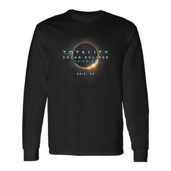 Official Eclipse Solar 2024 Erie Pa Totality 04-08-24 Long Sleeve T-Shirt - Monsterry UK