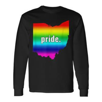 The Official Gay Pride Ohio Rainbow Long Sleeve T-Shirt - Monsterry