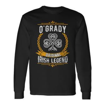 O'grady Irish Name Vintage Ireland Family Surname Long Sleeve T-Shirt - Seseable