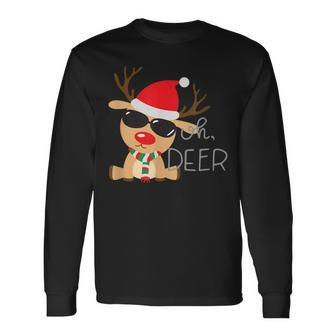Oh Deer Reindeer Long Sleeve T-Shirt - Seseable