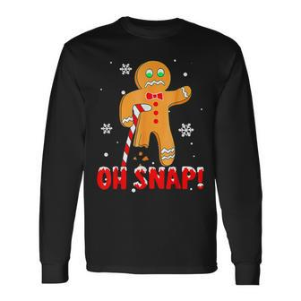 Oh Snap Gingerbread Christmas Xmas Happy Holiday Boy Long Sleeve T-Shirt | Mazezy