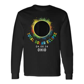 Ohio Total Solar Eclipse Totality April 8 2024 Tie Dye Long Sleeve T-Shirt - Monsterry CA