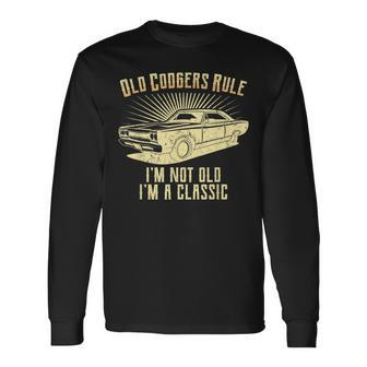 Old Codgers Rule-Classic Muscle Car Garage Long Sleeve T-Shirt - Monsterry DE