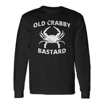 Old Crabby Bastard Crab Fishing Crabbing Long Sleeve T-Shirt - Monsterry DE