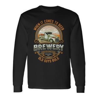 Old Rule Beer Guys Birthday Old Man Rules Long Sleeve T-Shirt - Monsterry