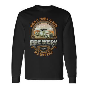 Old Rule Beer Guys Birthday Old Man Rules Long Sleeve T-Shirt - Monsterry DE