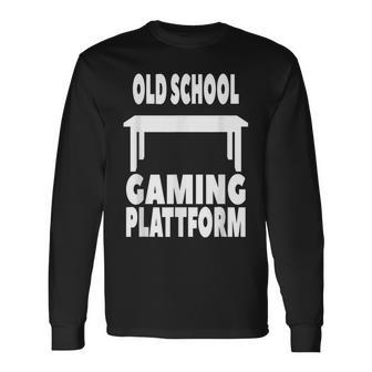 Old School Gaming Platform For Board Players Long Sleeve T-Shirt - Monsterry DE