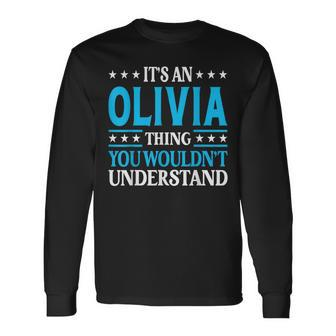 Olivia Thing Surname Team Family Last Name Olivia Long Sleeve T-Shirt - Seseable