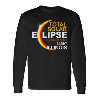 Olney Illinois Total Solar Eclipse April 8 2024 Long Sleeve T-Shirt | Mazezy