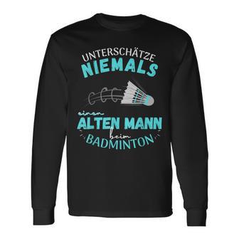 Olter Mann Beim Badminton Player S Langarmshirts - Geschenkecke