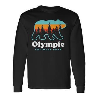 Olympic National Park Bear Olympic National Park Long Sleeve T-Shirt - Monsterry