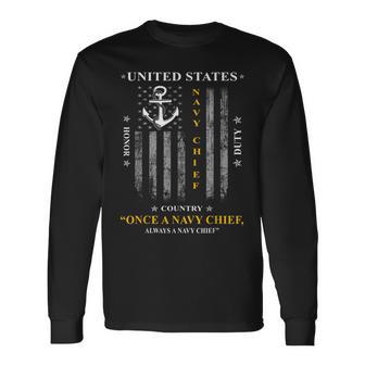 Once A Navy Chief Always Navy Chief Long Sleeve T-Shirt - Monsterry