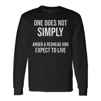 One Does Not Simply Anger A Redhead Meme Ginger Long Sleeve T-Shirt - Monsterry DE