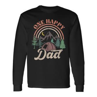 One Happy Dad Happy Camper Matching Family First Birthday Long Sleeve T-Shirt - Seseable