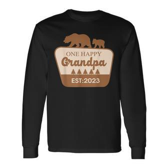 One Happy Grandpa Happy Camper Matching Familybirthday Long Sleeve T-Shirt - Thegiftio UK