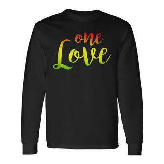 One Love Rasta Reggae Roots Clothing Peace Love Long Sleeve T-Shirt - Monsterry AU