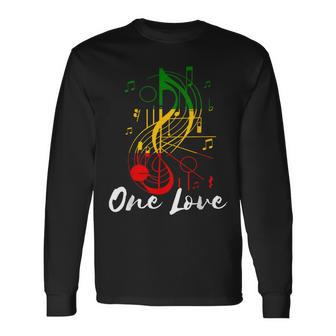 One Love Rastafarian Reggae Music Rastafari Roots Reggae Long Sleeve T-Shirt | Mazezy