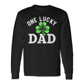 One Lucky Dad Father Irish St Patrick's Day Long Sleeve T-Shirt - Seseable