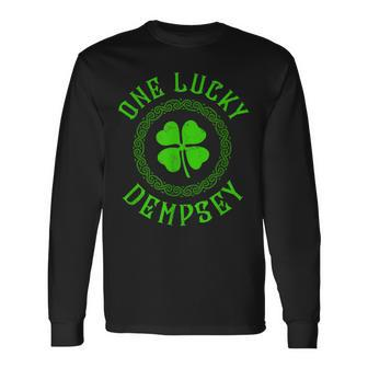 One Lucky Dempsey Irish Family Four Leaf Clover Long Sleeve T-Shirt - Thegiftio