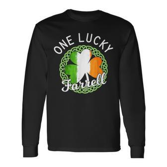 One Lucky Farrell Irish Family Name Long Sleeve T-Shirt - Seseable