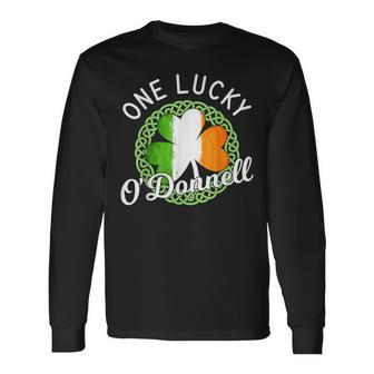 One Lucky O'donnell Irish Family Name Long Sleeve T-Shirt - Seseable