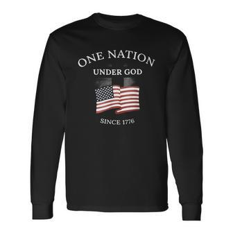 One Nation Under God Since 1776 Since 1776 Veteran Long Sleeve T-Shirt - Monsterry DE
