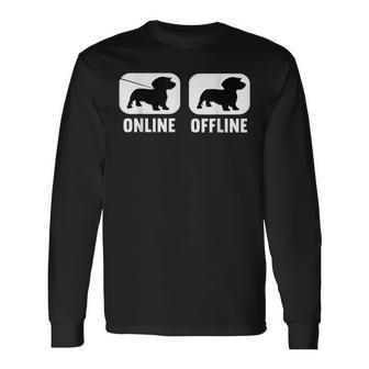Online Offline Dachshund Dachshund Dog Black Langarmshirts - Seseable