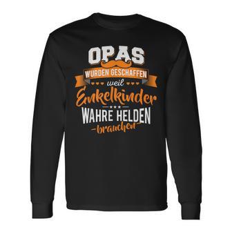 Opa Enkelkinder Helden Grandfather & Grandpapa Black Langarmshirts - Seseable