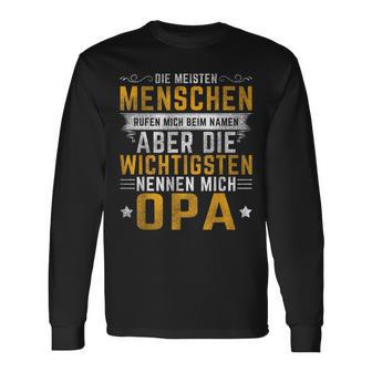 Opa Genannt Langarmshirts, Spruch für Großväter, Herren Schwarz S - Seseable