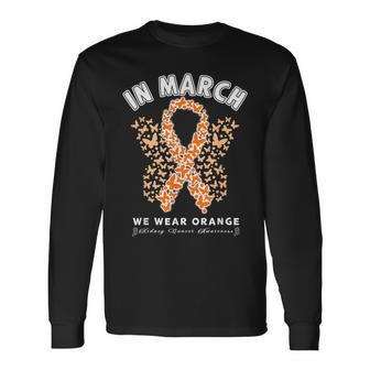 Orange Ribbon Resist The Storm Kidney Cancer Awareness Long Sleeve T-Shirt - Thegiftio UK