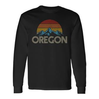 Oregon Vintage Mountains Pride Nature Hiking Souvenir Long Sleeve T-Shirt - Monsterry CA