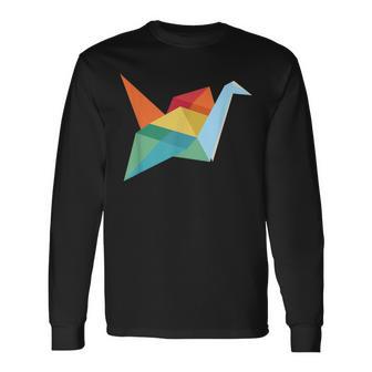 Origami Folding Paper Crane Japanese Culture Retro Vintage Long Sleeve T-Shirt - Monsterry DE